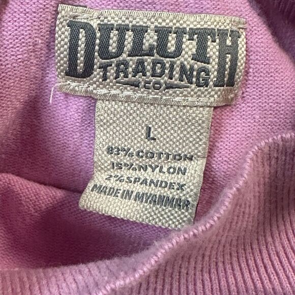 Duluth Trading Company Pink Mock Neck Sweater Long Sleeve‎ Women's Size Large - Picture 3 of 9